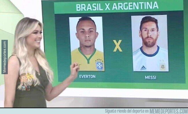 1204888 - En Brasil han emparejado a Everton como rival de Messi.