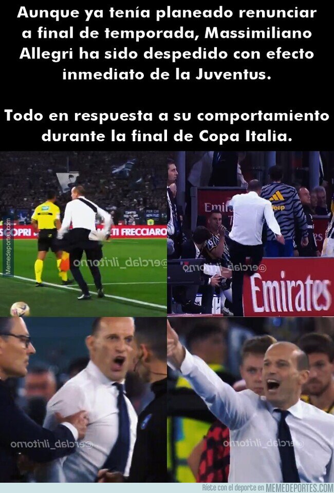 1204889 - La Juventus se carga a Allegri antes de que redacte su carta de renuncia.