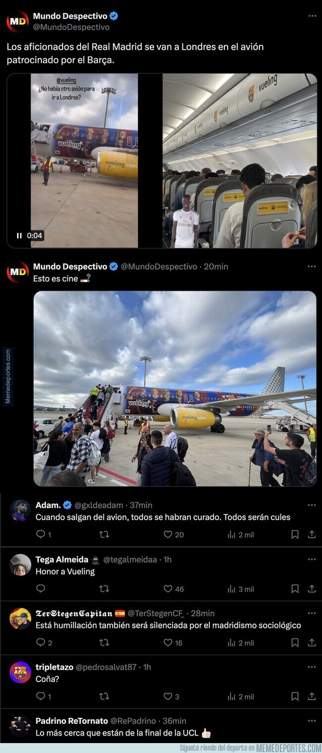 1205494 - Troleada máxima de Vueling a los aficionados del Madrid que viajan a la final de la Champions