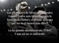 Enlace a La grandeza de Messi es tal que ha convertido el mundial en un trofeo menor. Espeluznante.
