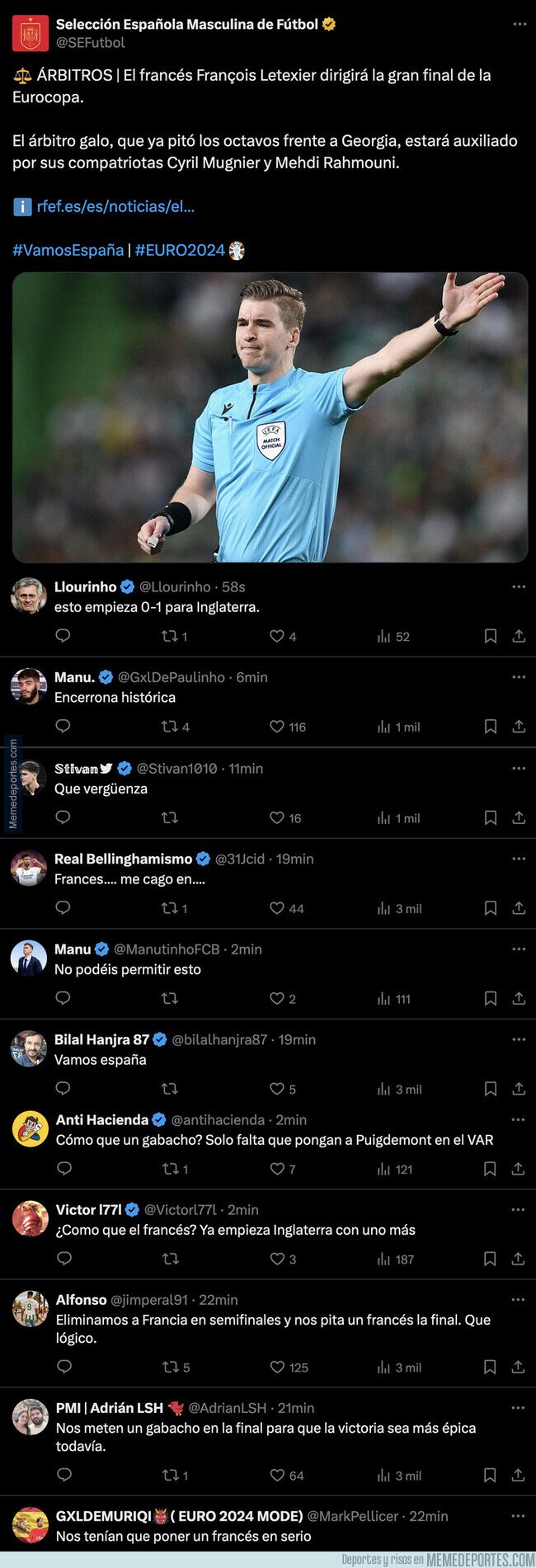 1207311 - Lío monumental por el árbitro designado de la final de la Eurocopa entre España e Inglaterra