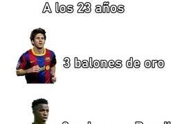 Enlace a Messi y el Vini a los 23 años