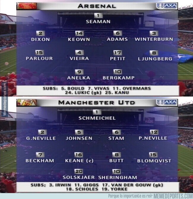 1208065 - Así se veía un Arsenal vs Manchester en los años 90s
