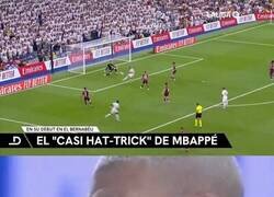 Enlace a ¡Que cerca! Mbappé estuvo solo a 3 goles de marcar un hattrick.