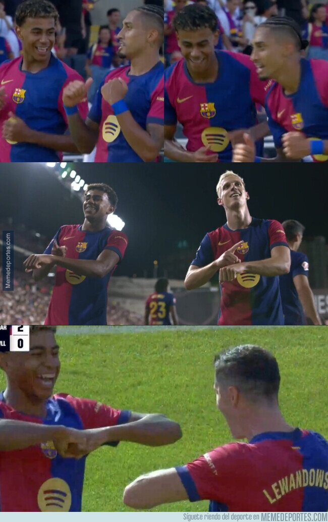 1209585 - Lamine copiando las celebraciones de sus compañeros