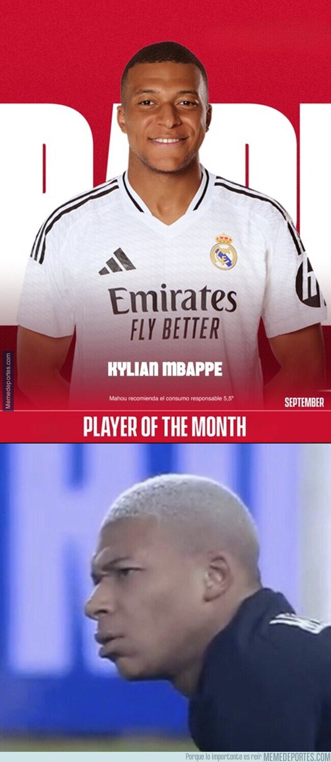 1211019 - Mbappé es elegido mejor jugador del Mes del Madrid.