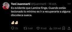Enlace a Lamine claramente finge