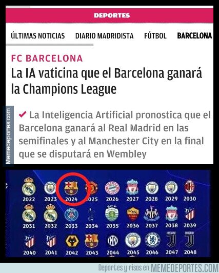 1211295 - Me cuadra porque al Atleti le ponen que ganan 3 y al Barça que ganó la del año pasado
