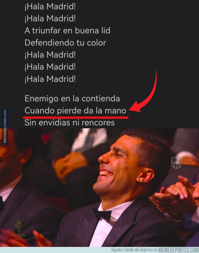 1211694 - Rodri no estará muy de acuerdo con esto que dice el himno del Madrid