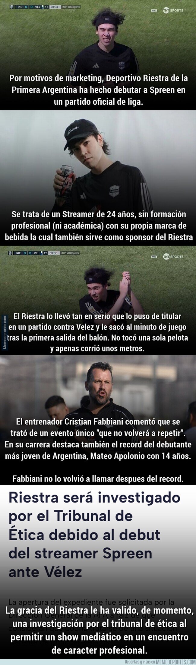 1212138 - Polémica en Argentina por el debut de un streamer en la primera división