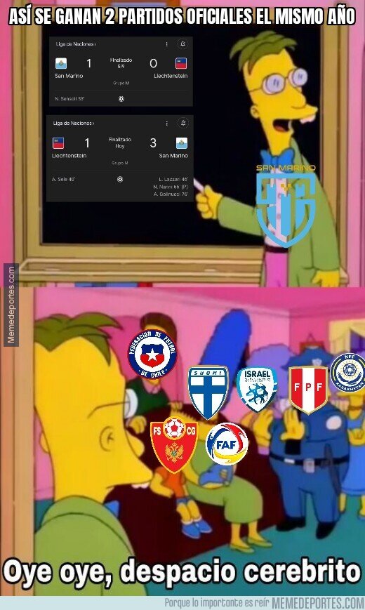 1212304 - San Marino suma las mismas victorias oficiales que Chile, Perú, Montenegro, Andorra, Israel, Kazajistán y Finlandia juntas: 2,
