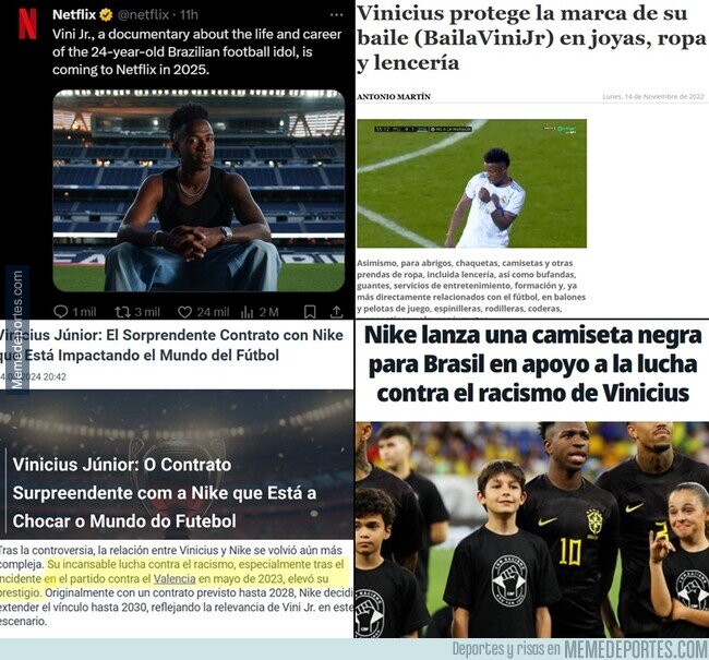 1212330 - 4 formas en la que Vinicius monetizó su lucha contra el racismo. Compromiso, tu sabes...
