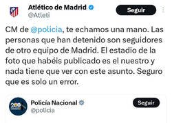 Enlace a El CM del Atleti le echa una mano al CM de la Policía