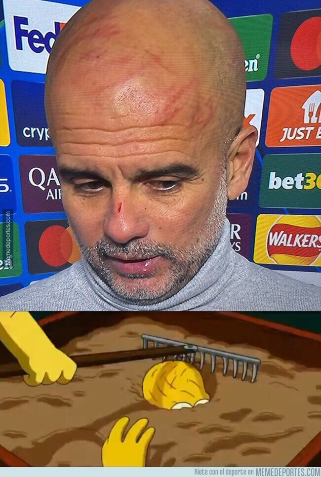 1212525 - Los arañazos en la cabeza de Pep también lo predijeron Los Simpson
