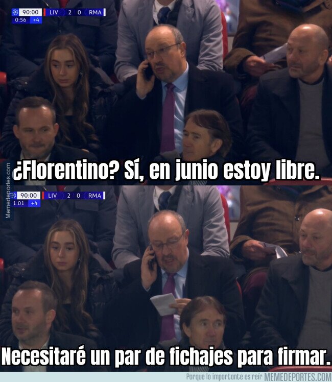 1212572 - ¿Qué hacía Benítez en la grada al teléfono y apuntando cosas?