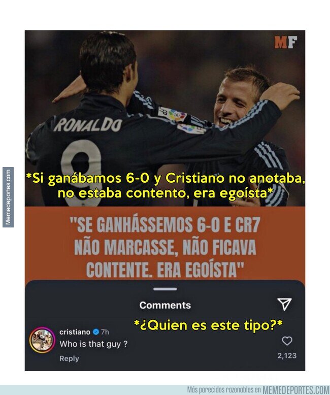 1212813 - Cristiano vuelve a lo que mejor sabe hacer: Comentarios de instagram