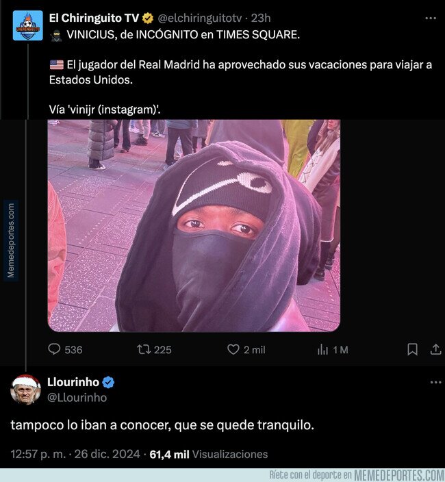 1213640 - Vinicius se puede quedar tranquilo, por @Llourinho