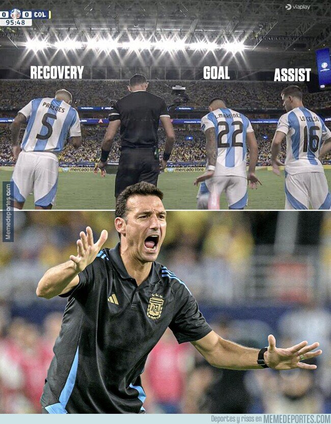 1213816 - En la final de Copa, Scaloni metió un triple cambio que significó el gol de la victoria de Argentina