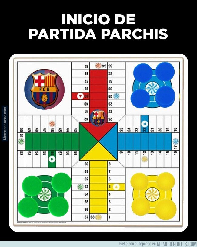 1214096 - Cuando escoges las fichas del Barça en el parchis, juegan con otras reglas.