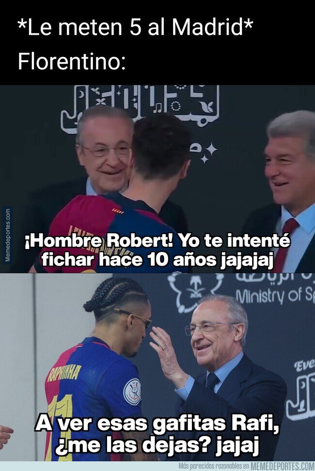 1214206 - Florentino de risas con los jugadores del Barça