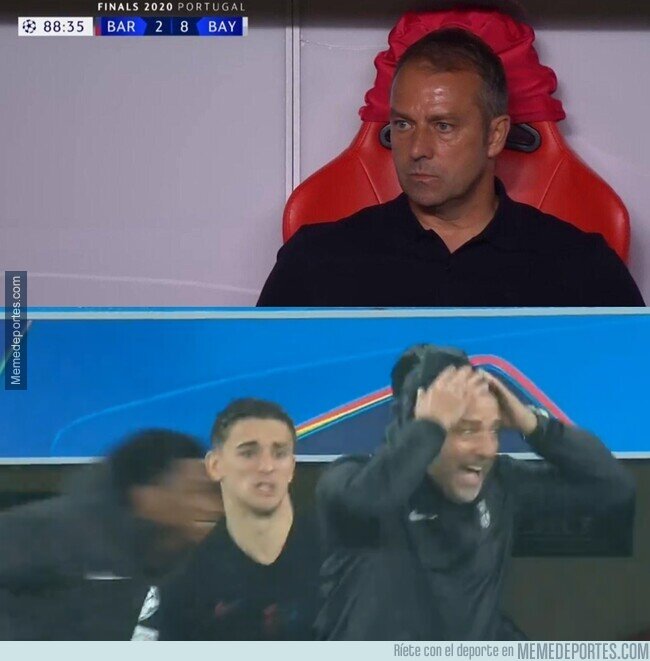 1214566 - Flick no puede negar que en el Barça se divierte más