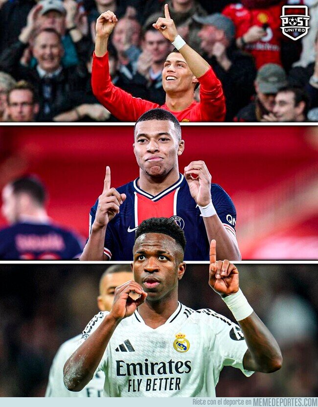 1214606 - Lo celebró como cuando Cristiano llegó a esa cifra con el Man. United y Mbappé con el PSG 
