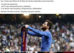 Enlace a Las 3 veces que Messi contestó a provocaciones