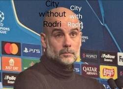 Enlace a A Pep le está sentando fatal la baja de Rodri