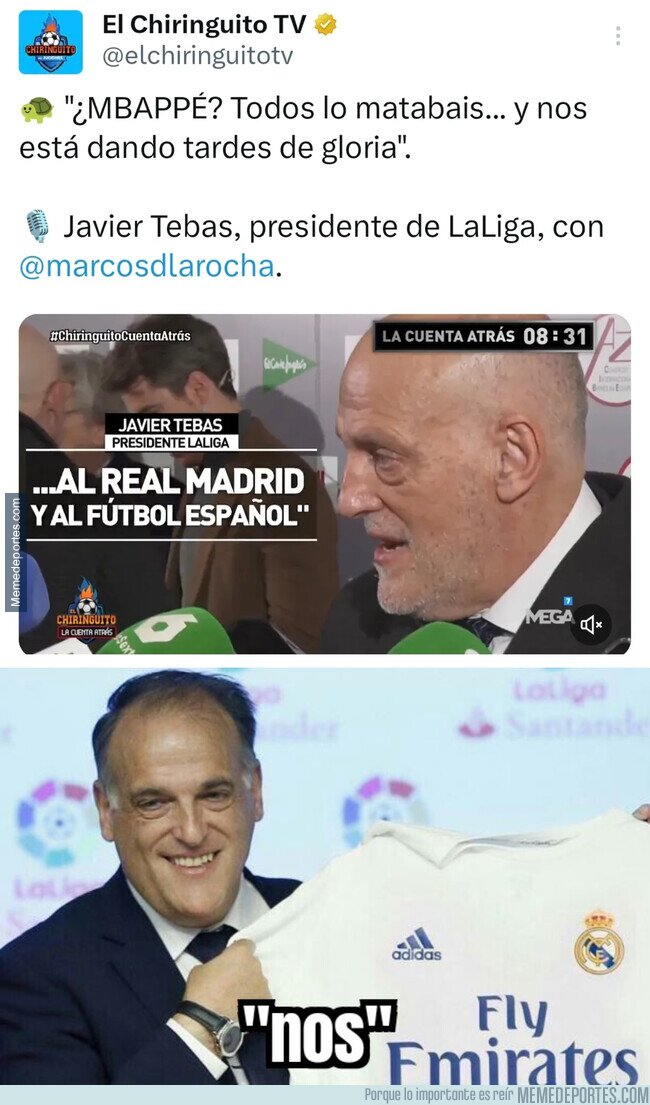 1214854 - Tebas hablando de Mbappé y del Madrid en primera persona