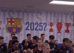 Enlace a Lo que tiene puesto el Barça en un mural de la ciudad deportiva. ¿Triplete en 2025?