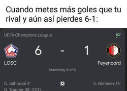 Enlace a Tres goles en propia es algo muy extraño