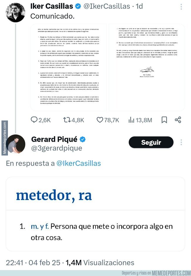 1215266 - La respuesta de Piqué al comunicado de Casillas qué ha sido
