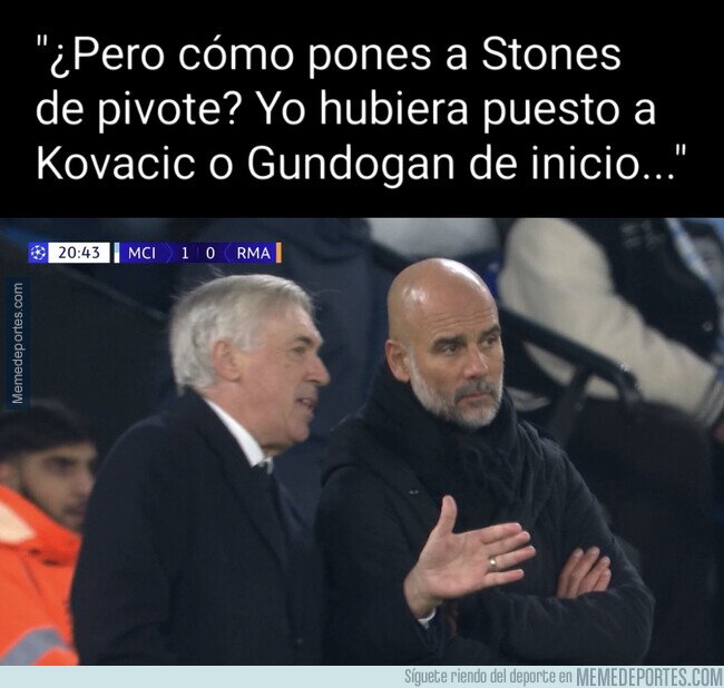 1215565 - Ancelotti explicándole a Guardiola cómo va esto del fútbol