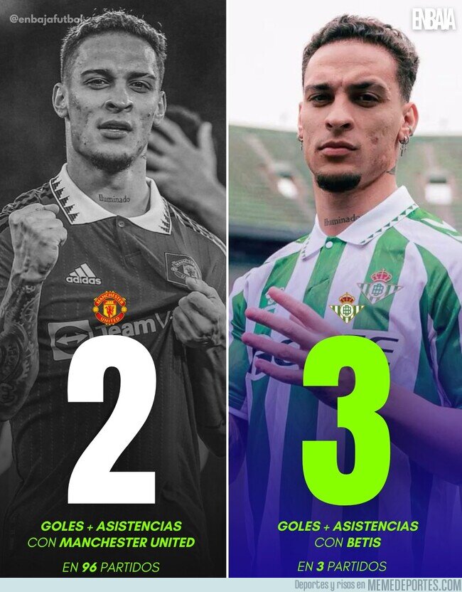 1215722 - Antony ya superó sus registros en el United con solo 3 partidos con el Betis