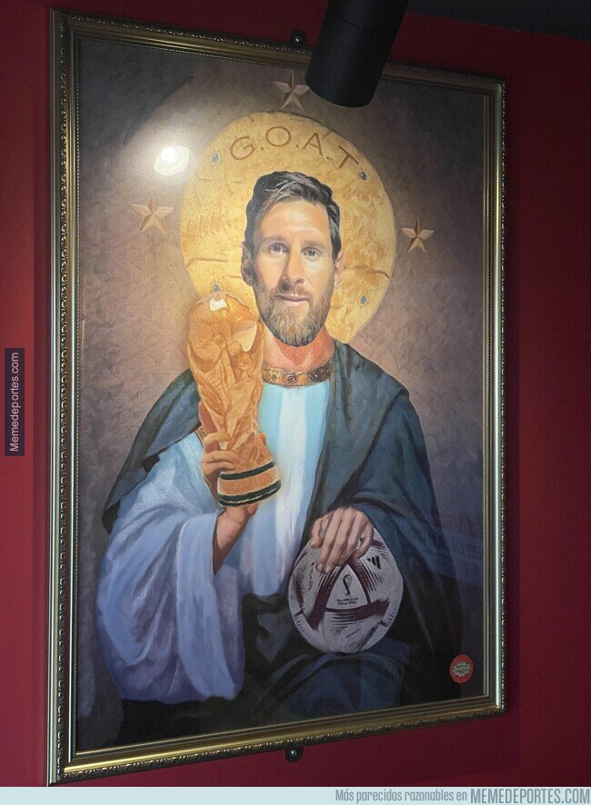 1216364 - Interesante cuadro de Messi en un restaurante de Inglaterra