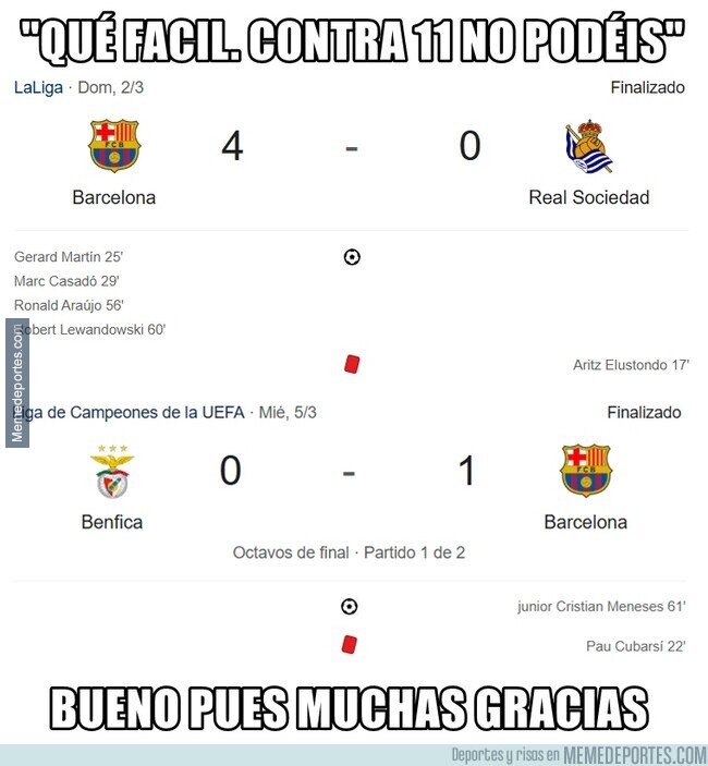 1217092 - El Barça mostrando cómo se juega en inferioridad