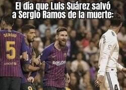 Enlace a Luis Suárez poniendo paz