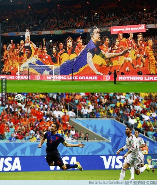 1218104 - Paises Bajos recibió a España con el tifo de un gol que ninguno de los dos olvidará
