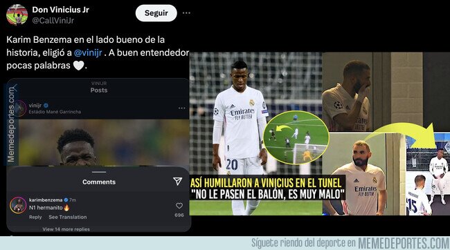 1218170 - Benzema por fin ya es fan de Vinicius Jr