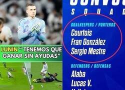 Enlace a Lunin se cae de la convocatoria por Champions despues de sus declaraciones contra el régimen