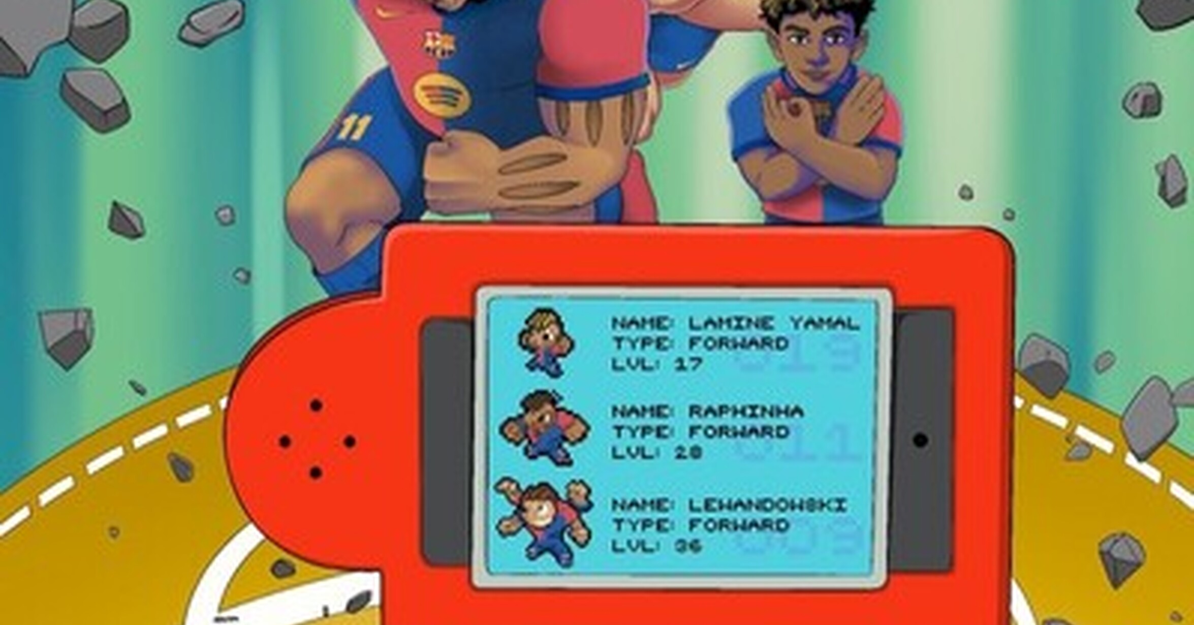 La delantera del Barça es una evolución Pokémon