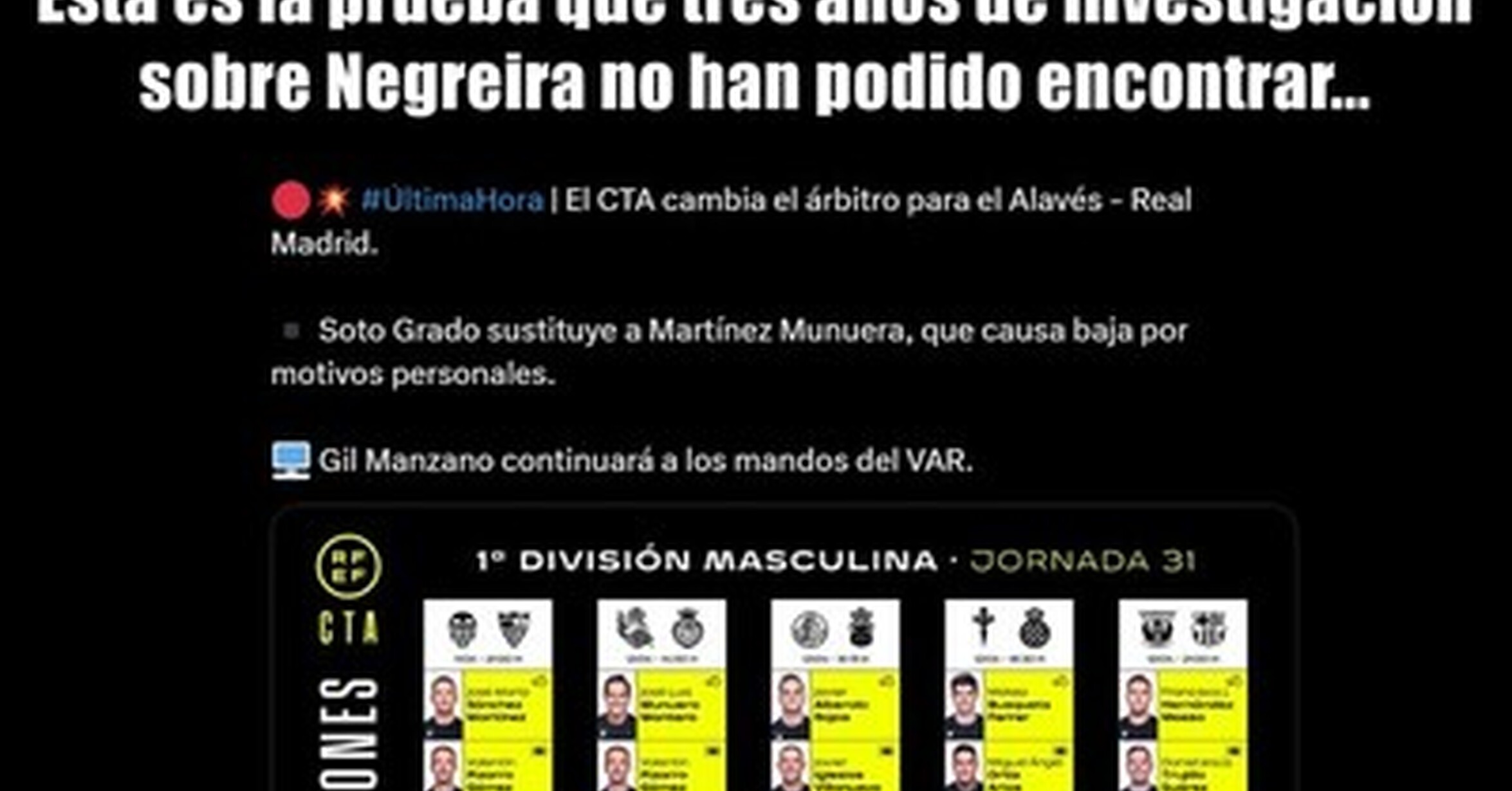 Real Madrid ha vetado a un árbitro en frente de toda España y no hay nadie mosqueado.