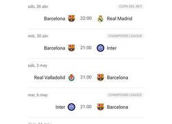 Enlace a El calendario del Barça va a ser letal