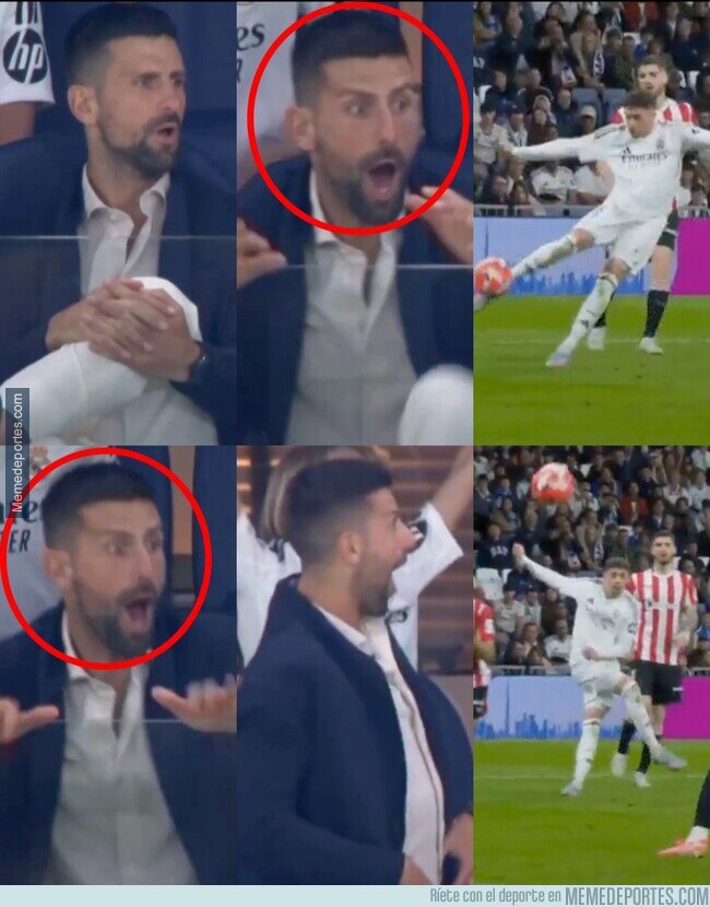 1220193 - Hasta Djokovic alucinó con el gol de Valverde