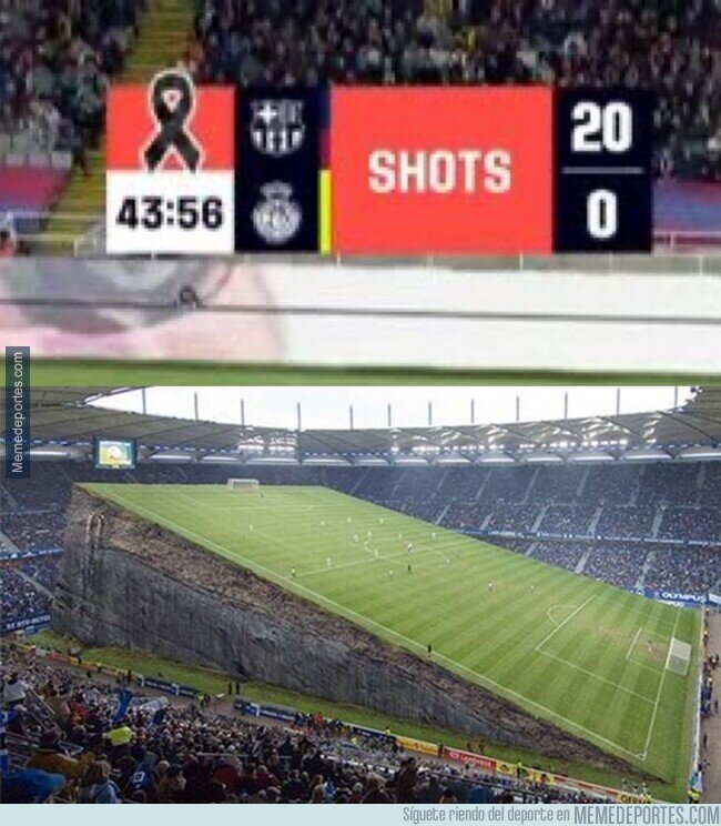 1220365 - El Barça antes del medio tiempo ya había hecho 20 remates al arco. Que locura.