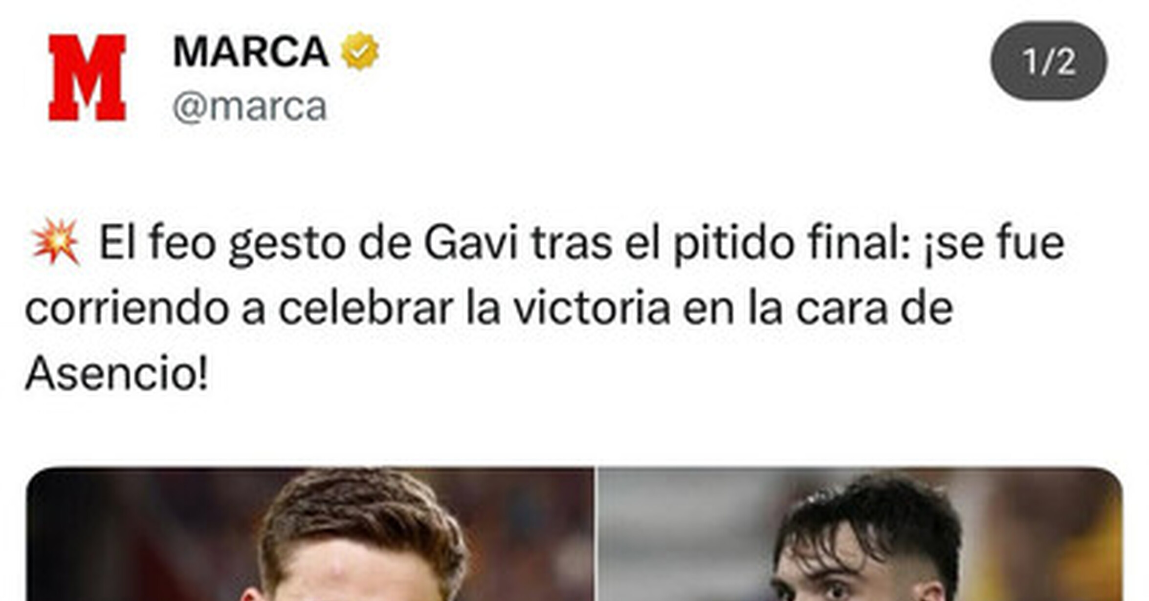 Feo gesto o celebración según se mire
