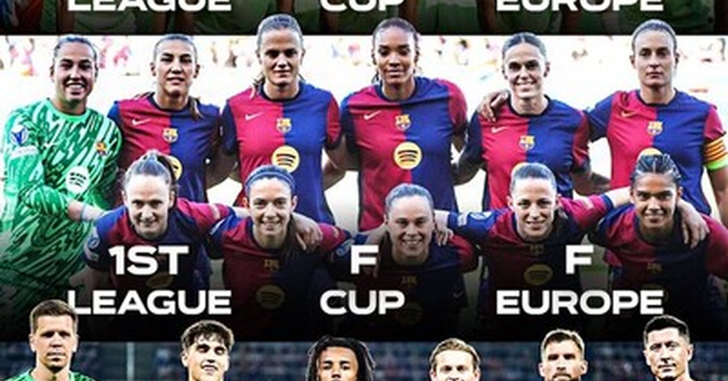El Barcelona podría convertirse en el primer club ???? en ganar el triplete en las competiciones masculina, femenina y sub-19