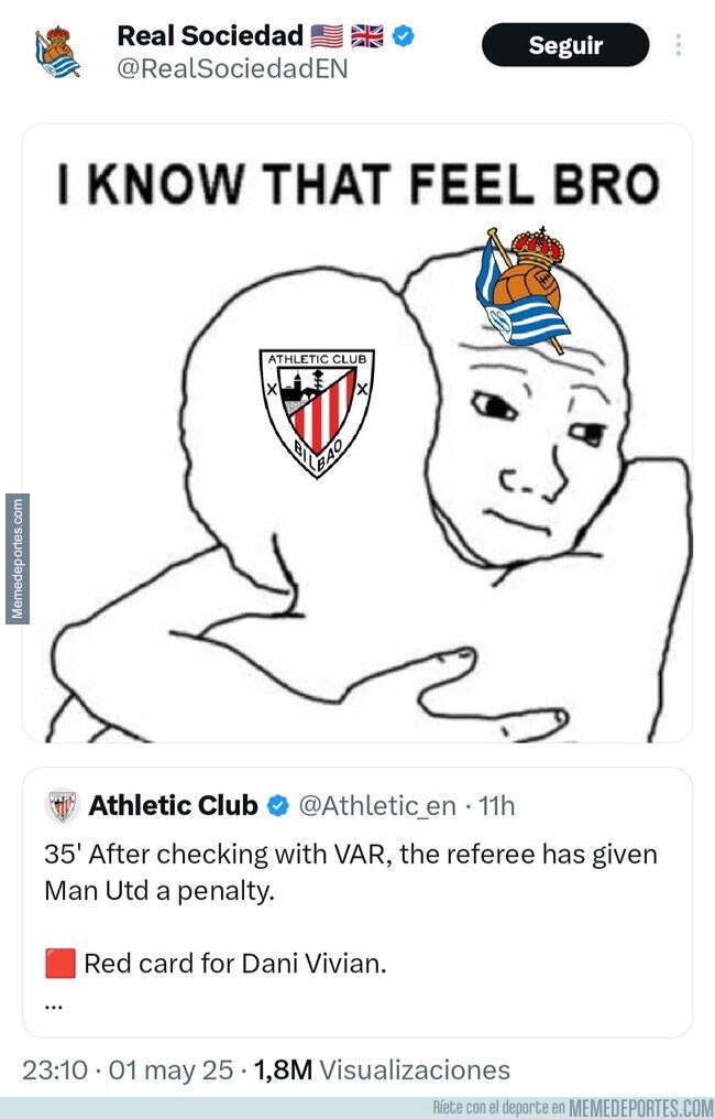 1221022 - El tweet de la Real apoyando al Athletic