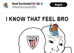 Enlace a El tweet de la Real apoyando al Athletic