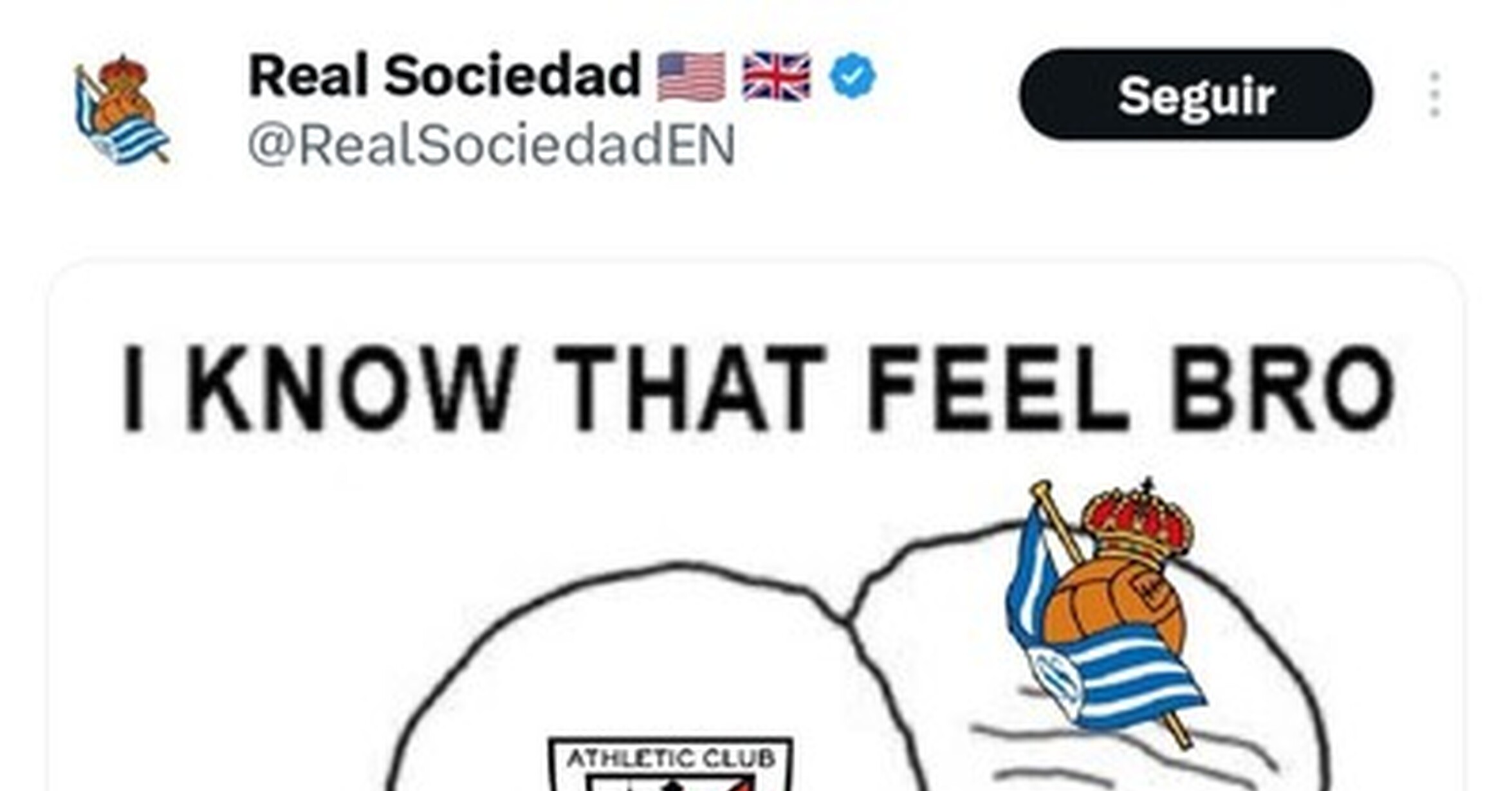El tweet de la Real apoyando al Athletic